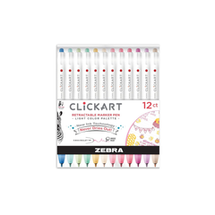Zebra ClickArt Light Colours Markers - 12 Pack