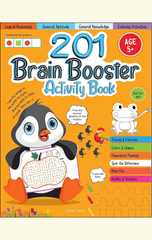 201 Brain Booster Activity Book : Fun Activities and Exercises for Children Tracing & Pattern, Colors & Shapes, Maze