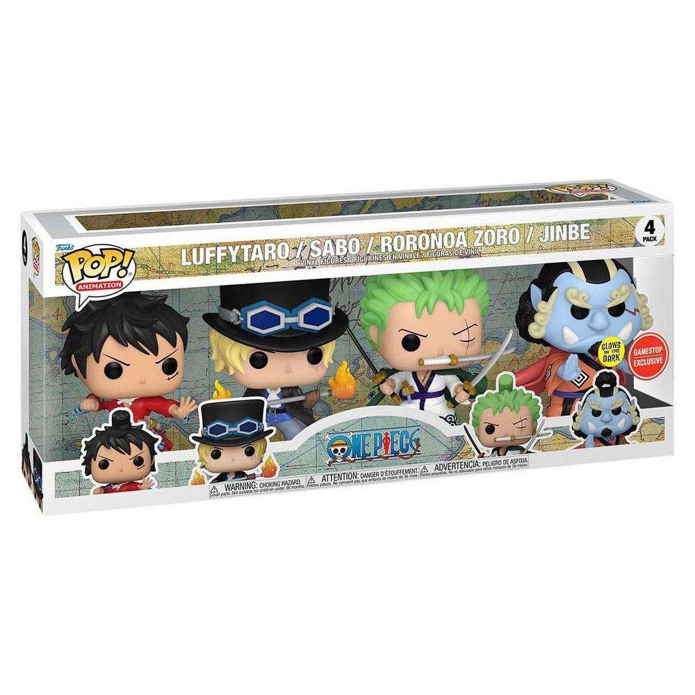 POP 4 PACK: ONE PIECE- LUFFY TARO / SABO / RORONOA ZORO / JINBE (GW) (EXC)