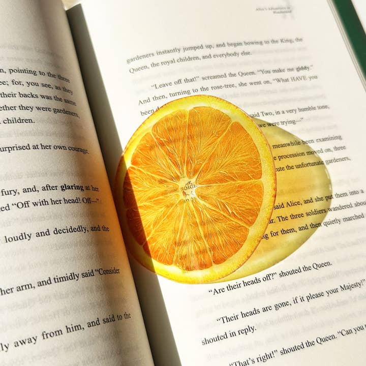 huemabe transparent acrylic orange slice bookmark